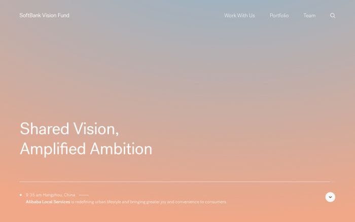SoftBank Vision Fund | Shared Vision, Amplified Ambition website preview