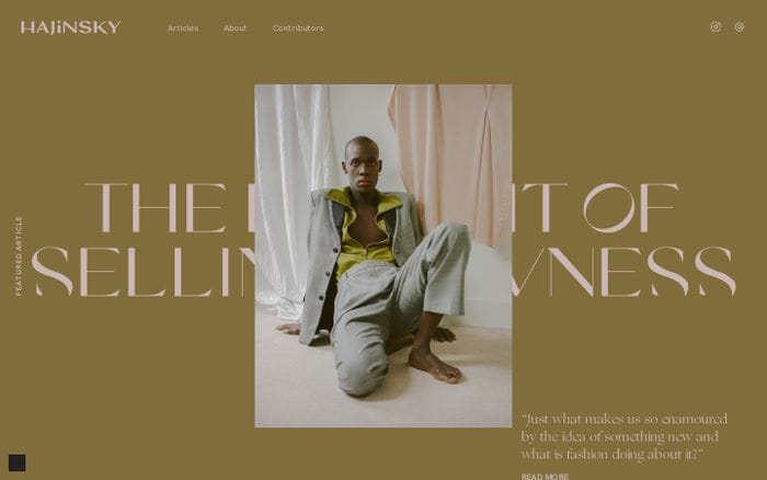 Hajinsky magazine website preview