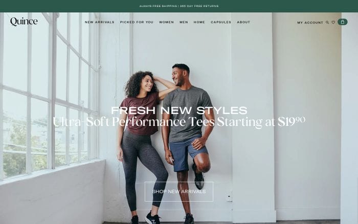 Quince website preview