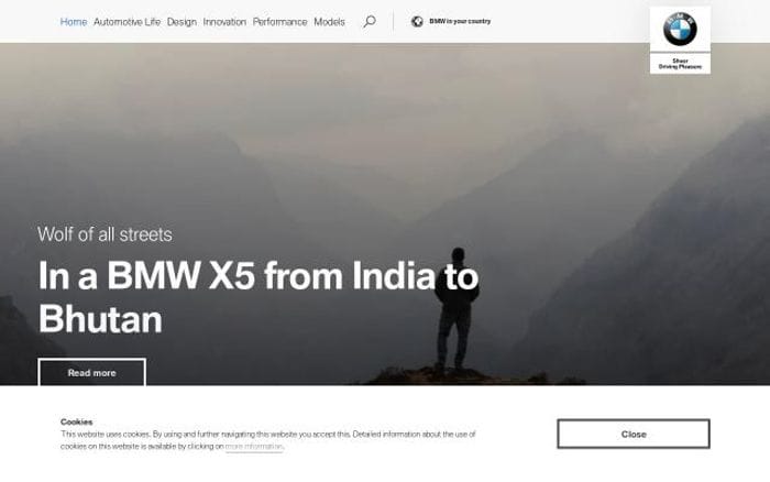 BMW website preview