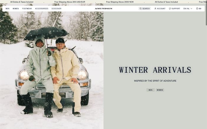 Amundsen Sports website preview