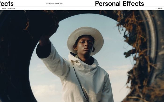 Personal effects website preview
