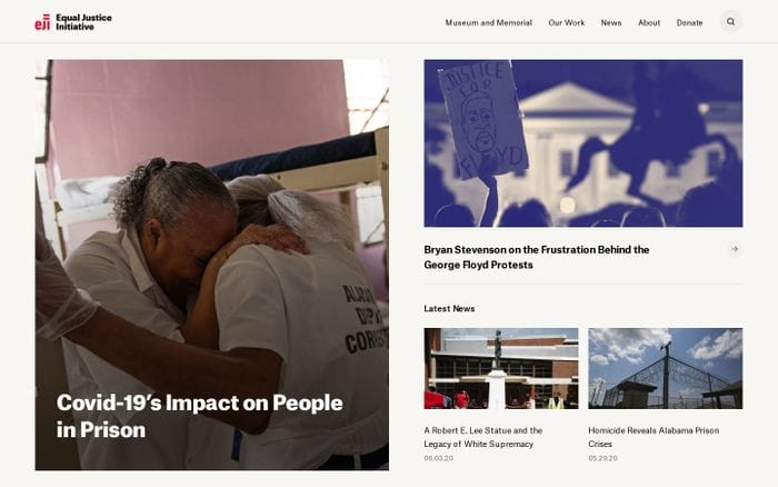 Equal justice initiative website preview