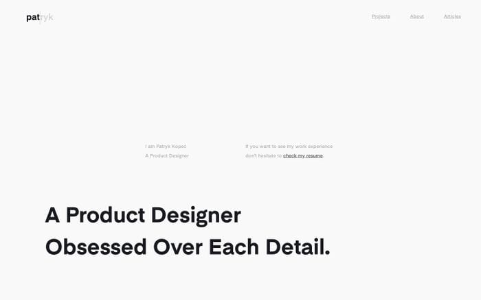 Patryk Kopec website preview