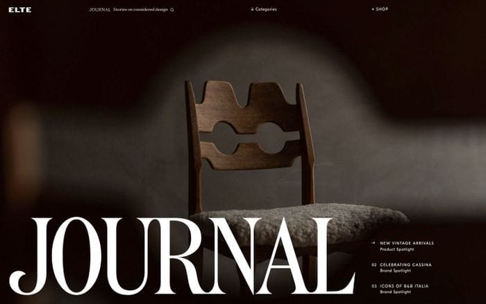 Elte Journal website preview