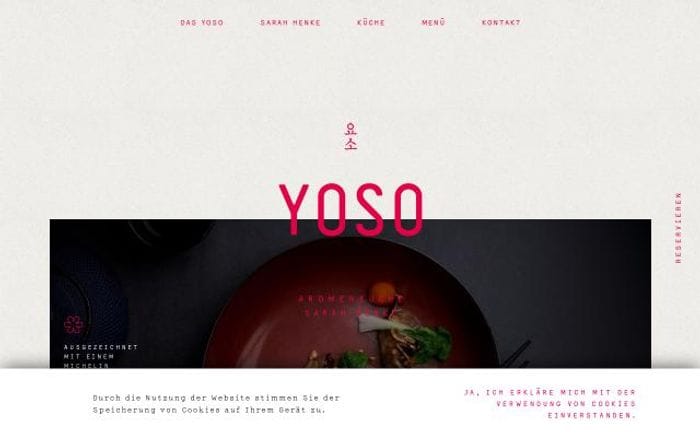 Yoso-restaurant website preview