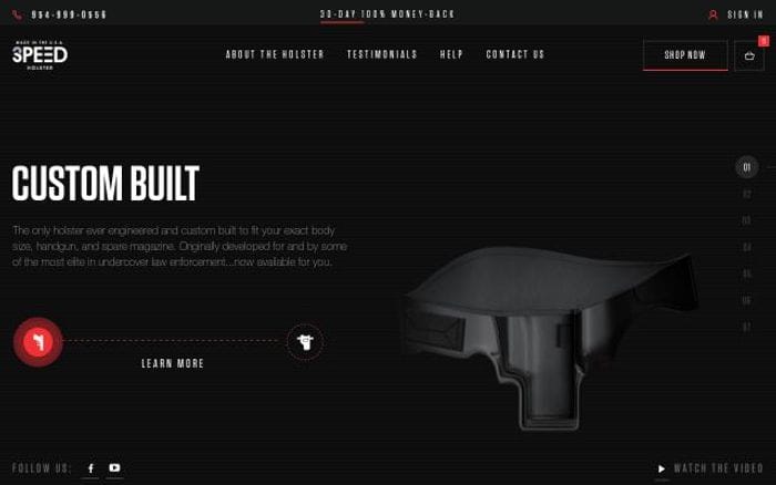 3speedholster website preview