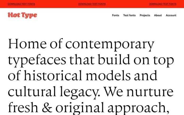 Hot Type website preview