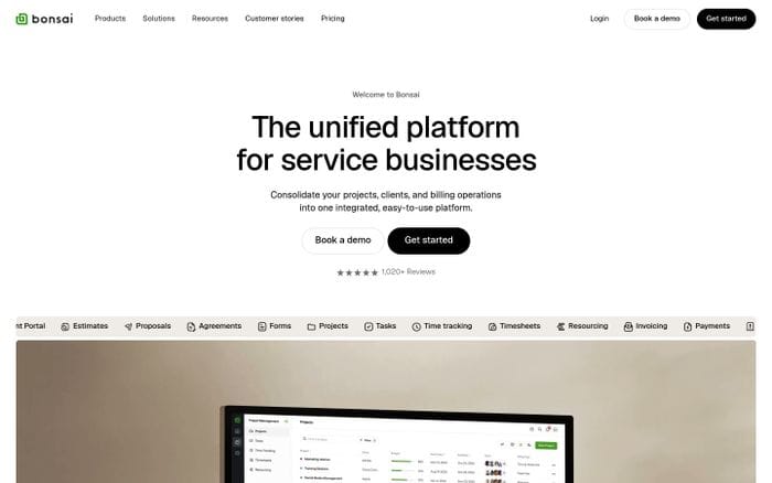 Bonsai website preview
