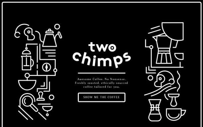 Twochimpscoffee website preview