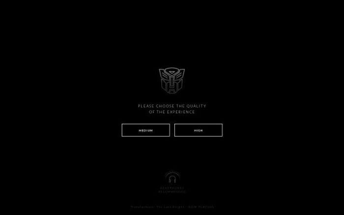 Transformersmovie website preview