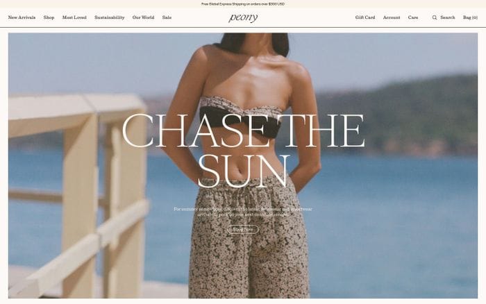 Peony website preview