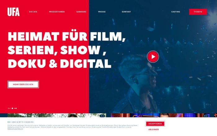 Startseite – UFA website preview