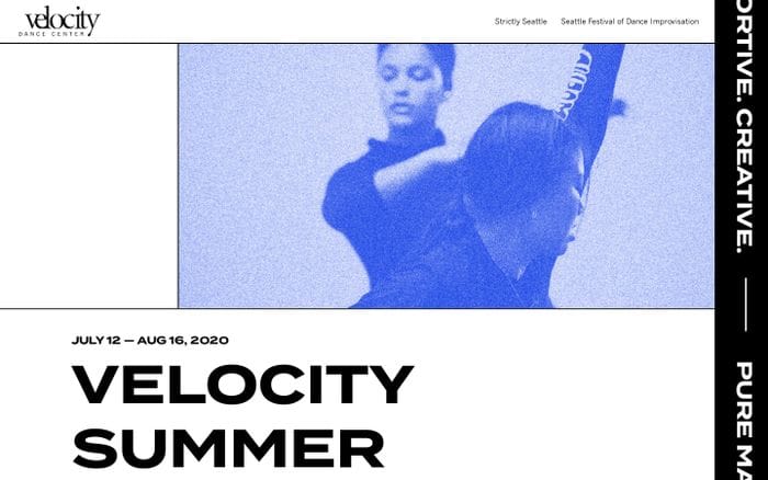 Velocity Dance Festivals website preview