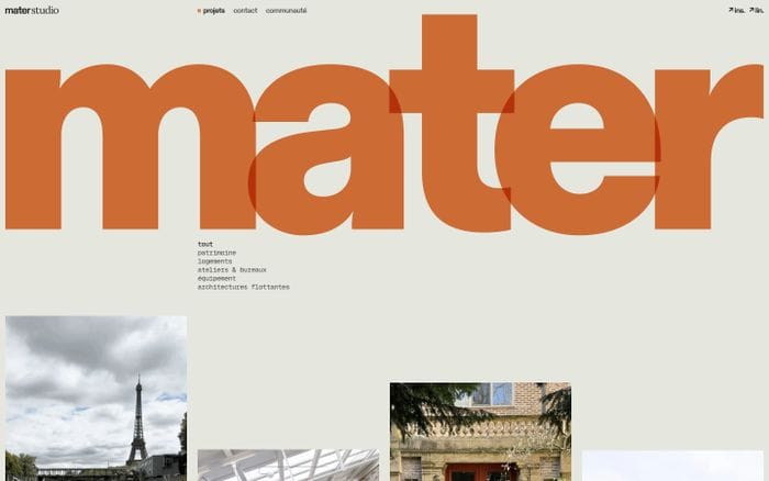 Mater Studio website preview