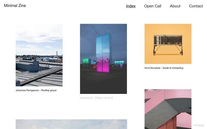 Minimalzine website preview