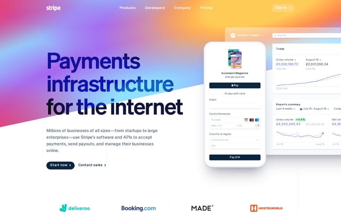 Stripe website preview