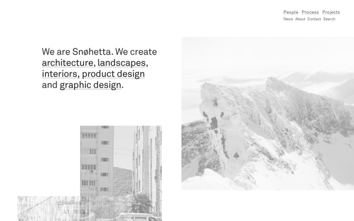 Snøhetta website preview