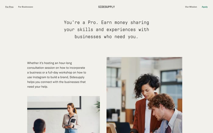 Sidesupply website preview