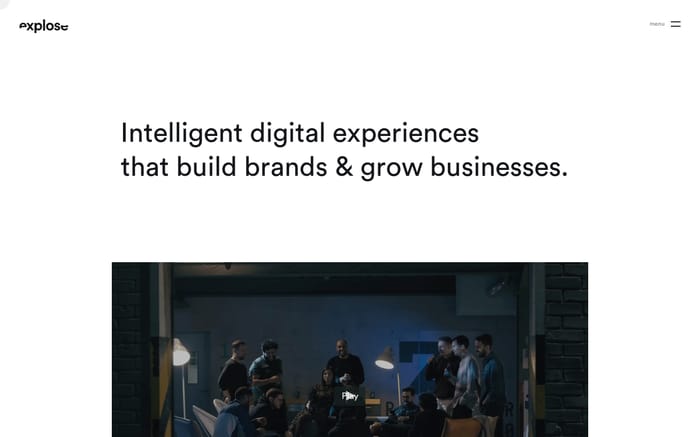 Explose website preview
