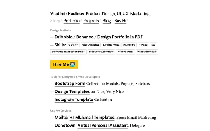 Vladimir Kudinov website preview