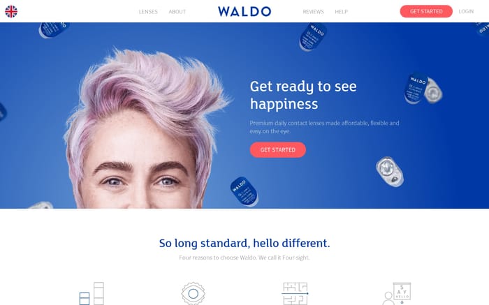 Waldo Daily Contact Lenses website preview