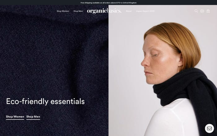 Organic Basics website preview