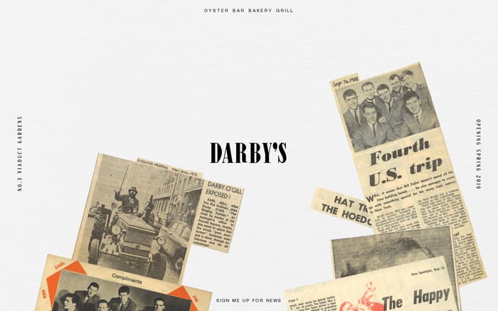 Darby's Restaurant website preview
