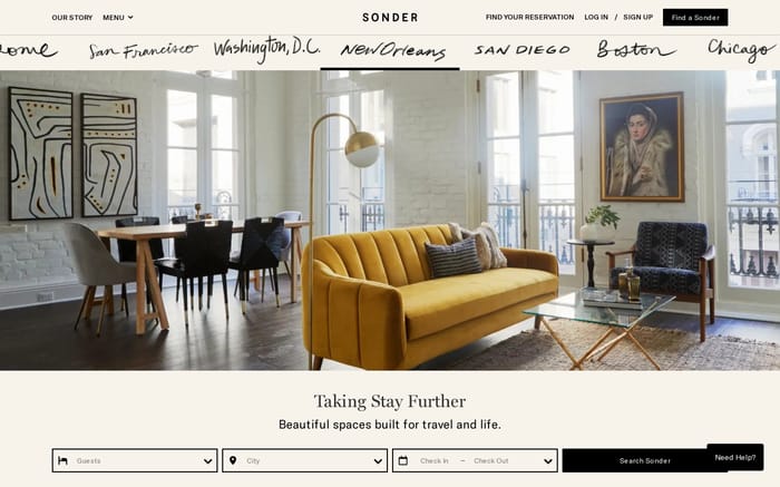 Sonder website preview