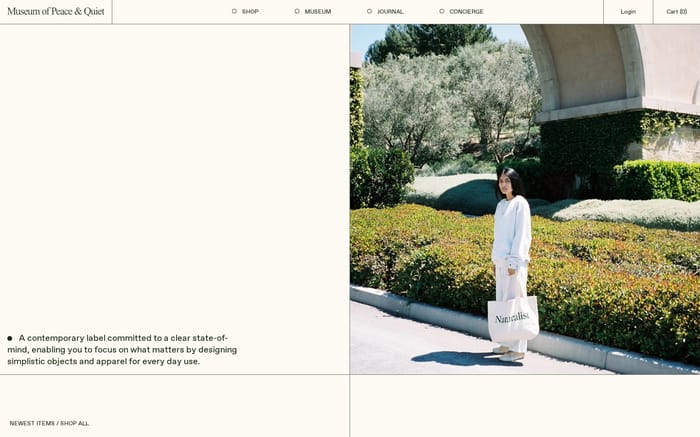 Museum of Peace & Quiet website preview