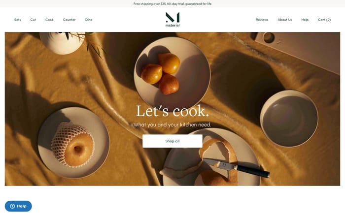 Material website preview