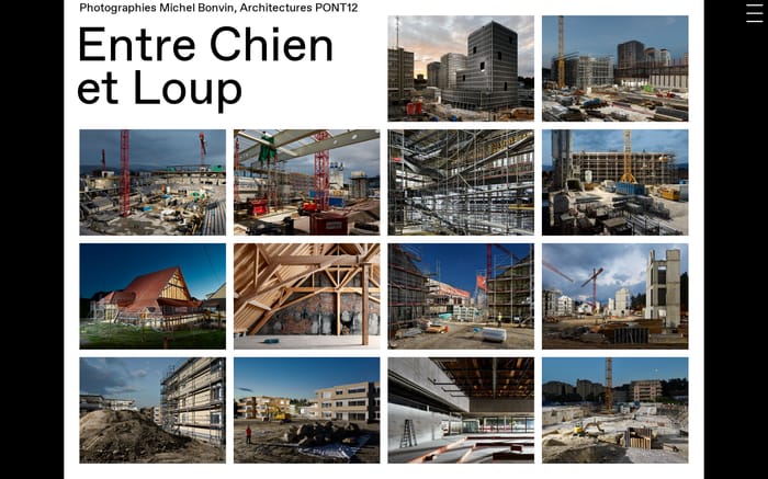 Entre Chien et Loup, Photographie de Michel Bonvin et Architecture de Pont 12 website preview