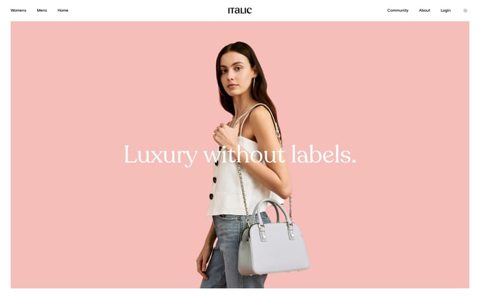 Italic website preview