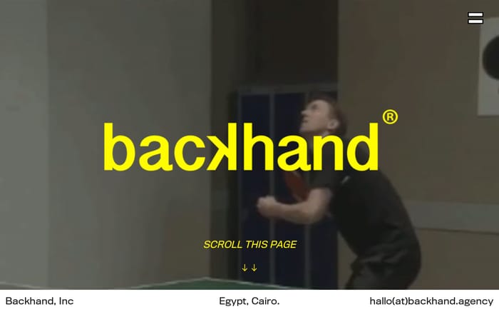 Backhand Agency website preview