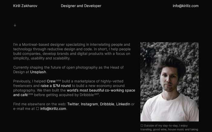 Kirill Zakharov website preview