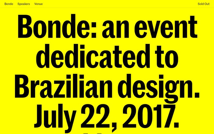 Bonde — Brazilian Design Conference website preview