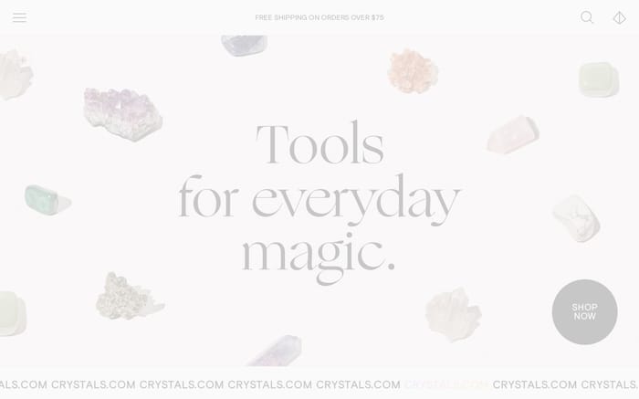 Crystals website preview