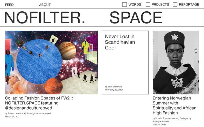 Nofilter.space website preview