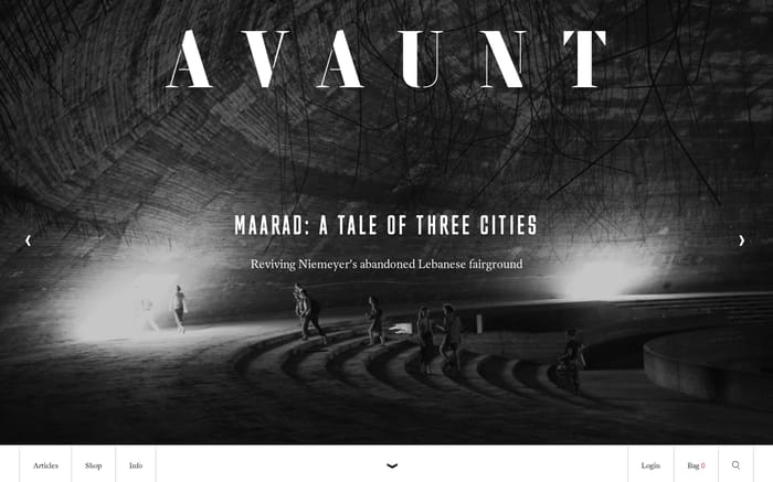 Avaunt Magazine website preview