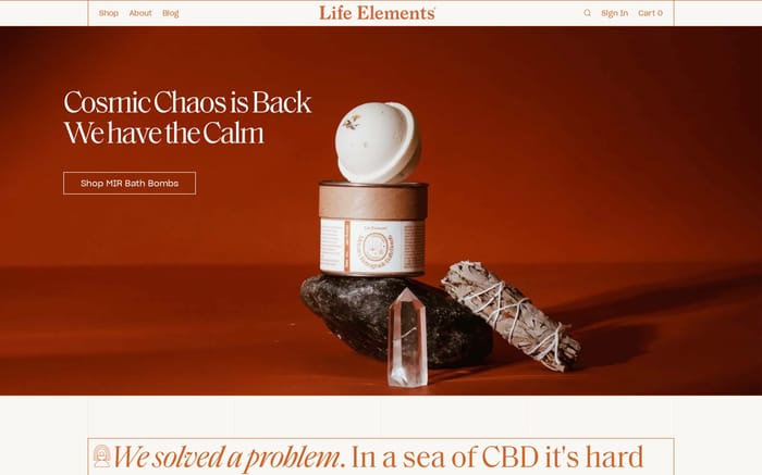 Life elements website preview