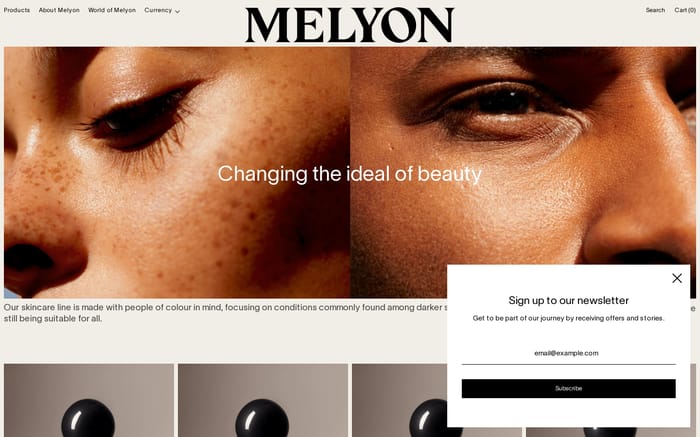 Melyon website preview