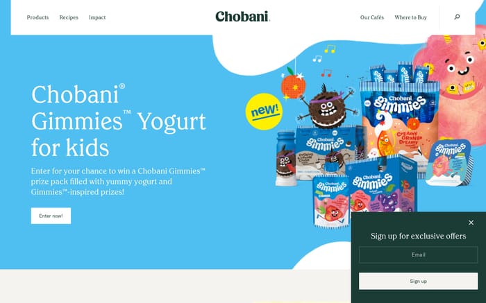 Chobani website preview