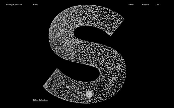 Klim Type Foundry website preview