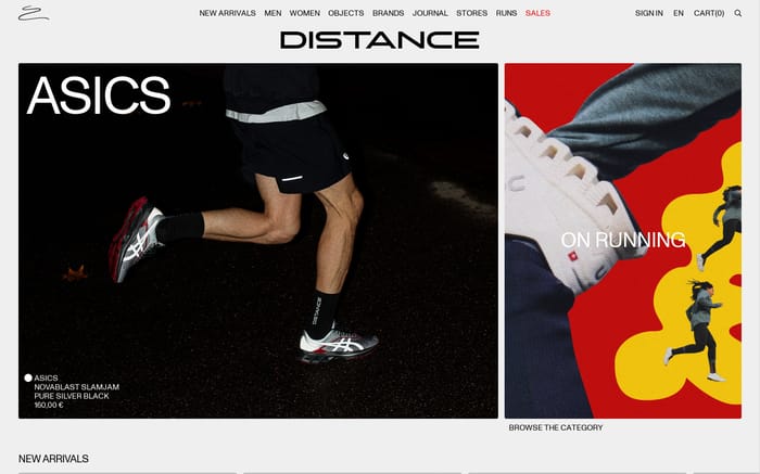 Distance store website preview