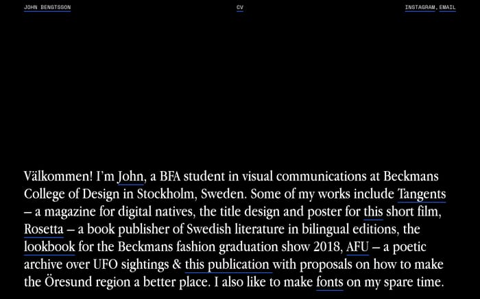 John Bengtsson website preview