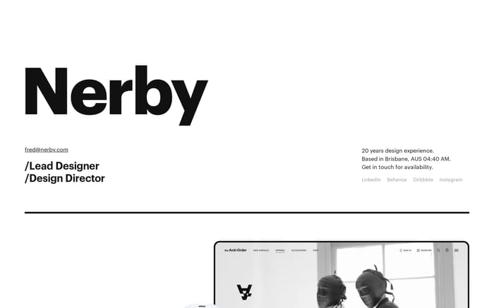 Fred Nerby website preview