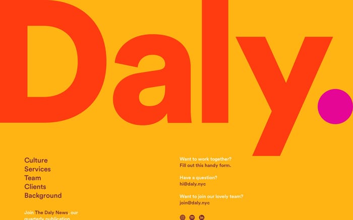 Daly website preview
