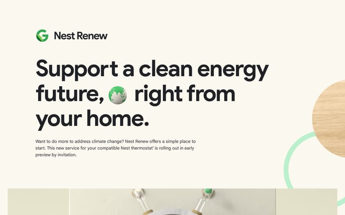 Nest Renew from Google website preview