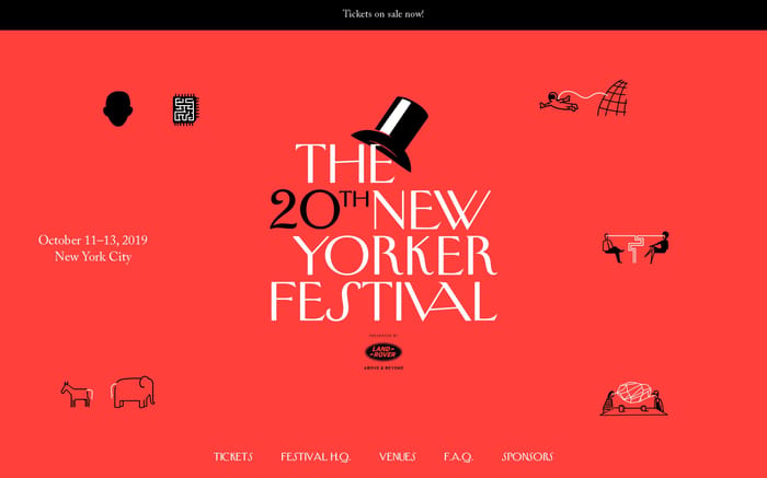The 20th New Yorker Festival website preview