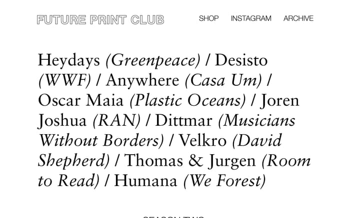 Future Print Club website preview